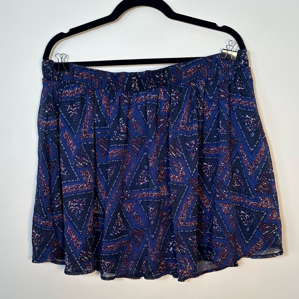 EUC Forever 21+ Geometric Flowy Mini Skirt 2X